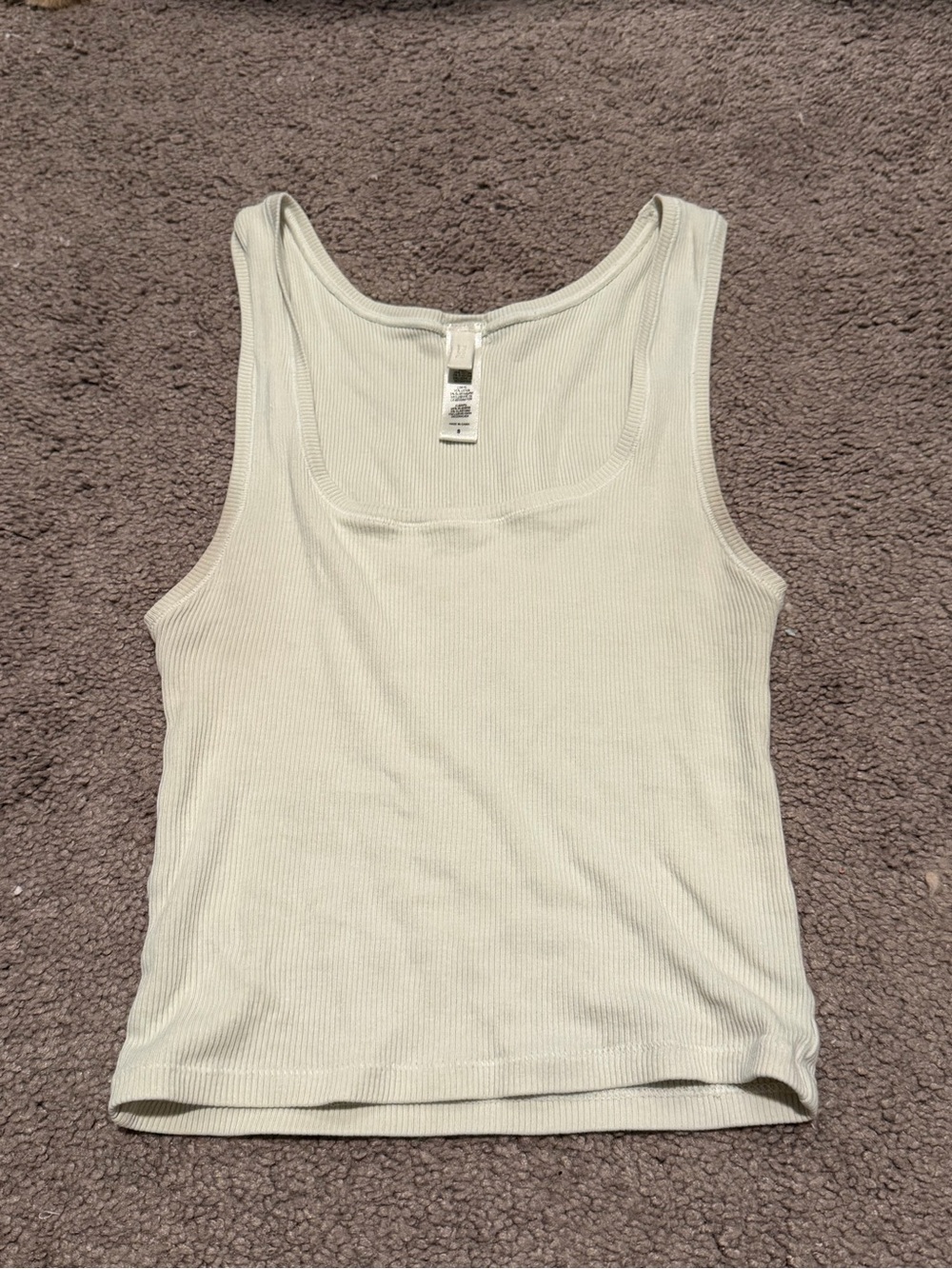 Skims Ribbed Tank Top in Light Sage